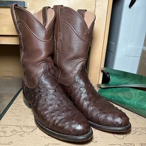 Tecovas Chocolate Ostrich Sark Brown Men’s Size 8.5D